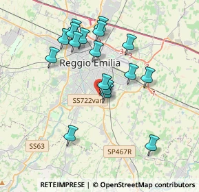 Mappa Via Martiri di Cervarolo, 42122 Reggio nell'Emilia RE, Italia (3.55529)