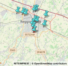 Mappa Via Martiri di Cervarolo, 42122 Reggio nell'Emilia RE, Italia (3.24167)