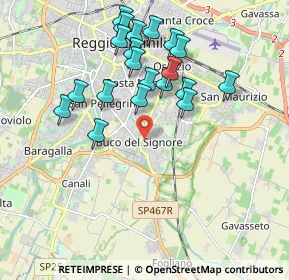 Mappa Via Martiri di Cervarolo, 42122 Reggio nell'Emilia RE, Italia (1.8825)