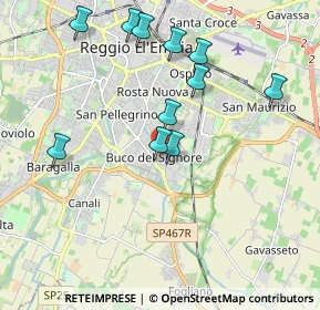 Mappa Via Martiri di Cervarolo, 42122 Reggio nell'Emilia RE, Italia (1.96818)