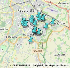 Mappa Via Martiri di Cervarolo, 42122 Reggio nell'Emilia RE, Italia (1.1615)