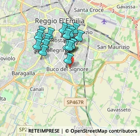 Mappa Via Martiri di Cervarolo, 42122 Reggio nell'Emilia RE, Italia (1.43421)