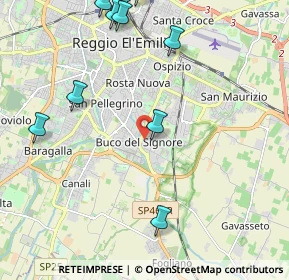 Mappa Via Martiri di Cervarolo, 42122 Reggio nell'Emilia RE, Italia (2.82455)
