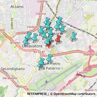 Mappa Via Pio XII, 80128 Casoria NA, Italia (0.7705)