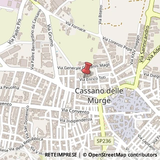Mappa Via Enrico Toti, 26, 70020 Cassano delle Murge, Bari (Puglia)