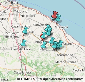 Mappa Via Vinella Raimondo, 70017 Putignano BA, Italia (11.3585)