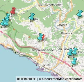 Mappa Via Privata XXV Aprile, 16040 Leivi GE, Italia (3.05636)