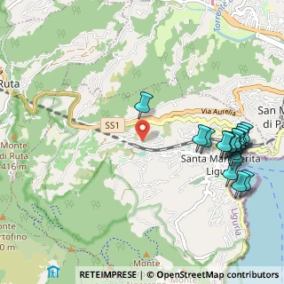 Mappa Via Crosa dell'Oro, 16038 Santa Margherita Ligure GE, Italia (1.30882)