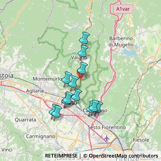 Mappa Via Fiorenzo Mugnaini, 59021 Vaiano PO, Italia (6.53231)