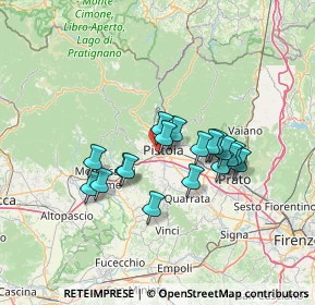 Mappa Via Mabellini Teodulo, 51100 Pistoia PT, Italia (11.15222)