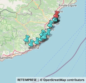 Mappa Via Romana, 18010 Cervo IM, Italia (9.86438)