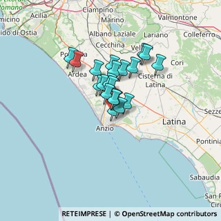 Mappa Via Cervicione, 00048 Anzio RM, Italia (9.1345)