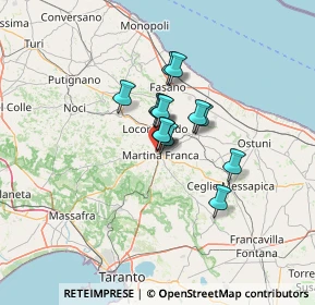 Mappa Via Augusto Righi, 74015 Martina Franca TA, Italia (8.34385)