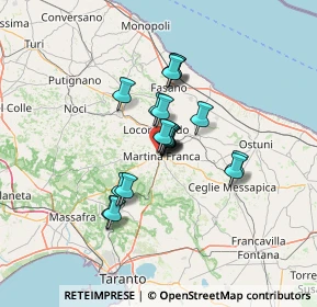 Mappa Via Augusto Righi, 74015 Martina Franca TA, Italia (9.43421)