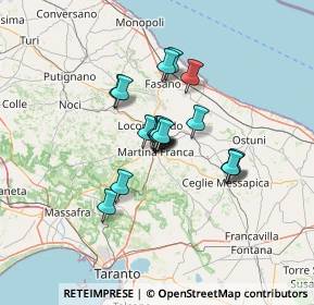 Mappa Via Decio Raggi, 74015 Martina Franca TA, Italia (9.23333)