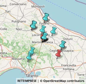 Mappa Via Alfonso Motolese, 74015 Martina Franca TA, Italia (9.23389)
