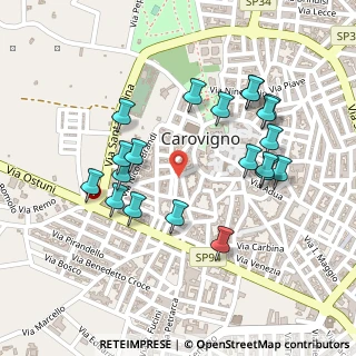 Mappa Via Gaetano Brunetti, 72012 Carovigno BR, Italia (0.257)