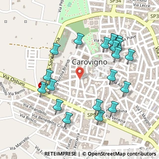 Mappa Via Gaetano Brunetti, 72012 Carovigno BR, Italia (0.2995)