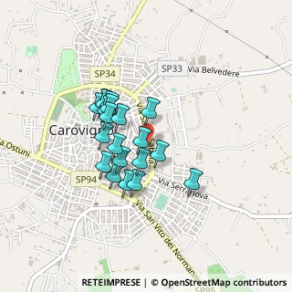 Mappa Via C. Treves, 72012 Carovigno BR, Italia (0.356)
