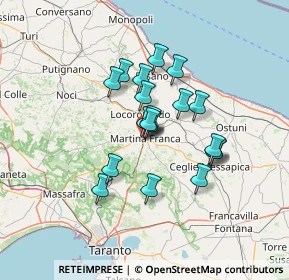 Mappa Via Giuseppe Ungaretti, 74015 Martina Franca TA, Italia (10.94316)