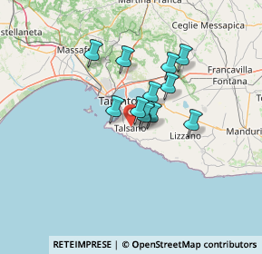 Mappa Via Brunelleschi Talsano, 74122 Taranto TA, Italia (9.365)