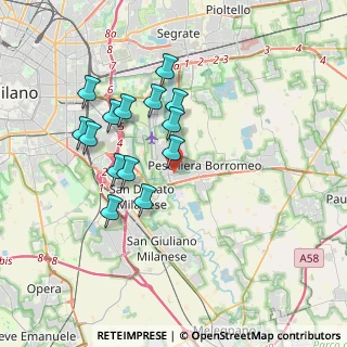 Mappa Via 1° Maggio, 20068 Peschiera Borromeo MI, Italia (3.33786)