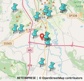 Mappa Canton Silvestro, 10015 Ivrea TO, Italia (4.08786)