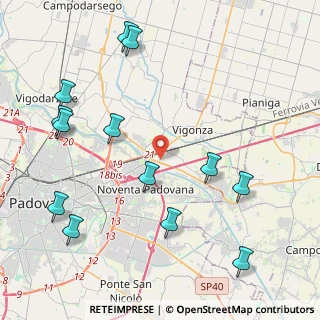 Mappa Via Vittorio Bachelet, 35010 Vigonza PD, Italia (5.13308)