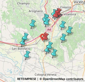 Mappa Via Battaglione Alpini Vicenza, 36045 Lonigo VI, Italia (7.07722)