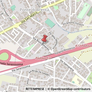 Mappa Via risorgimento, 35027 Noventa Padovana, Padova (Veneto)