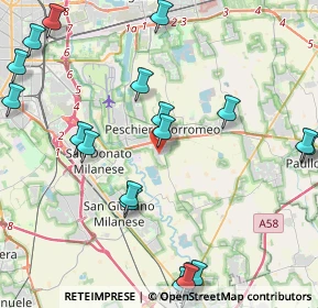 Mappa Via Fratelli Cervi, 20068 Peschiera Borromeo MI, Italia (5.4585)