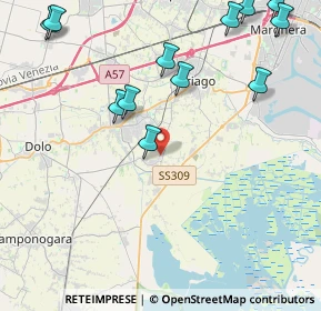 Mappa Via Bassa Gambarare, 30034 Mira VE, Italia (5.3025)