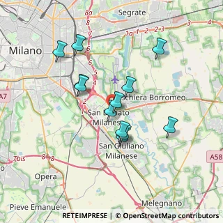 Mappa Via Giuseppe Dossetti, 20097 San Donato Milanese MI, Italia (3.06667)
