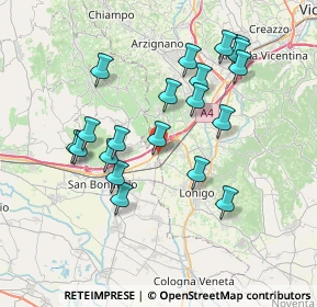 Mappa Via Michele Ferrari, 36053 Gambellara VI, Italia (7.1095)