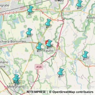 Mappa Via Monsignore Bersani Dossena, 20067 Paullo MI, Italia (6.11167)