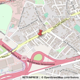 Mappa Via Beppino Smania, 2, 35129 Padova, Padova (Veneto)