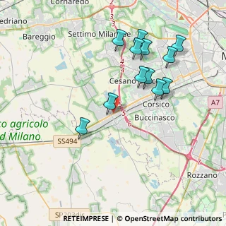 Mappa SP ex Strada Statale 494 Vigevanese, 20090 Trezzano sul Naviglio MI, Italia (3.86333)