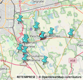 Mappa Via Giuseppe Giusti, 20068 Peschiera Borromeo MI, Italia (3.4125)