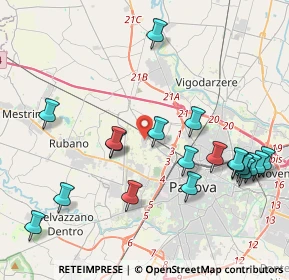Mappa Via Cardinale Guglielmo Massaja, 35136 Padova PD, Italia (4.57737)