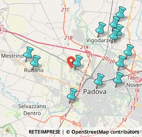 Mappa Via Cardinale Guglielmo Massaja, 35136 Padova PD, Italia (4.79615)