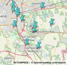 Mappa Via Walter Tobagi, 20068 Peschiera Borromeo MI, Italia (4.35833)