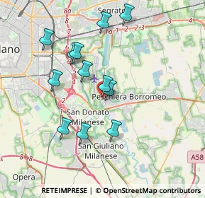 Mappa Via Walter Tobagi, 20068 Peschiera Borromeo MI, Italia (3.45417)