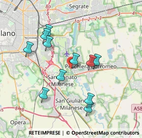 Mappa Via Lambro, 20068 Peschiera Borromeo MI, Italia (3.49636)