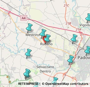 Mappa Via Torino, 35030 Rubano PD, Italia (6.2475)