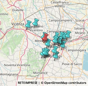 Mappa Via Torino, 35030 Rubano PD, Italia (9.86)