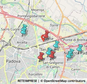 Mappa Via Mortise, 35129 Padova PD, Italia (1.88917)