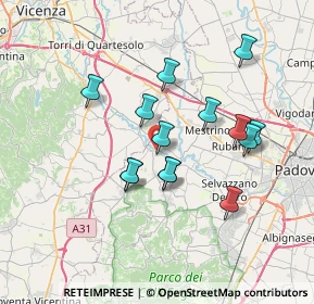 Mappa Via San Martino, 35030 Cervarese Santa Croce PD, Italia (6.18714)