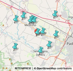 Mappa Via On. Aldo Moro, 35030 Rubano PD, Italia (3.48167)