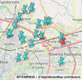 Mappa Via dell'Ippodromo, 35129 Padova PD, Italia (2.1385)