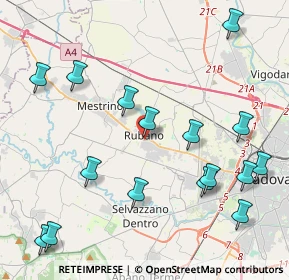 Mappa Via Rossi, 35030 Rubano PD, Italia (4.97125)